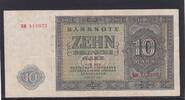 Deutschland, Sowjetische Besatzungszone, 10 Mark Ro.343c, SBZ-14c, KN 6 stellig Serie: XH, Ersatznote, -