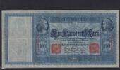 Deutsches Reich, Kaiserreich, 100 Mark Ro.34b, DEU.39b, Papier hellblau, Serie: F, -
