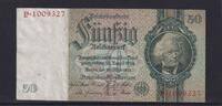 Deutsches Reich, Drittes Reich, 50 Reichsmark Ro.175a, DEU-210a, Friedensdruck, KN 7 stellig, Udr. Bst. E, Serie: P, -