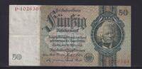 Deutsches Reich, Drittes Reich, 50 Reichsmark Ro.175a, DEU-210a, Friedensdruck, KN 7 stellig, Udr. Bst. E, Serie: P, -