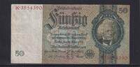 Deutsches Reich, Drittes Reich, 50 Reichsmark Ro.175a, DEU-210a, Friedensdruck, KN 7 stellig, Udr. Bst. E, Serie: K, -