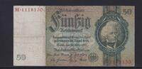 Deutsches Reich, Drittes Reich, 50 Reichsmark Ro.175a, DEU-210a, Friedensdruck, KN 7 stellig, Udr. Bst. E, Serie: M, -