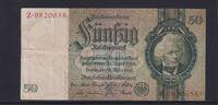 Deutsches Reich, Drittes Reich, 50 Reichsmark Ro.175a, DEU-210a, Friedensdruck, KN 7 stellig, Udr. Bst. X, Serie: Z, -
