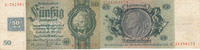 Deutschland, Sowjetische Besatzungszone, 50 Reichsmark 1933 mit Kupon Ro.337c Wz.Kopf Zwischenform -