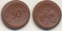 Deutsches Reich,Weimarer Republik, 50 Pfennig,Böttgersteinzeug, Sachsen, -