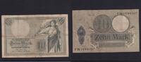 Kaiserreich, Reichskassenschein, 10 Mark Ro.27b, DEU-53, KN 7 stellig Serie:F, -