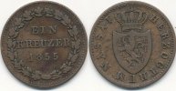 Altdeutschland 1 Kreuzer Nassau -