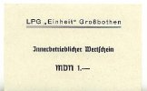 Deutschland MDN 1.- DDR LPG Geld -