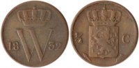 Niederlande 1/2 Cent Niederlande, 1/2 Cent, gekröntes W, 1832, ss/vz -