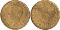 Monaco 50 Francs Reitersiegel v. Admiral Rainier Grimaldi -