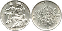 Schweiz 5 Franken 1948 100. Jubiläum, Konstitution Helvetia, Bern stempe... 167.34 元 含税 ＋  460.20 元 运费