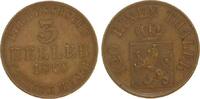Hessen-Kassel Cu 3 Heller Friedrich Wilhelm I. 1847-1866. -