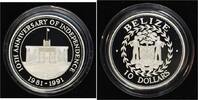 Belize 10 Dollars 1991 Elisabeth II. 1952 -. Polierte Platte in Kapsel 625.60 元 含税 ＋  83.41 元 运费