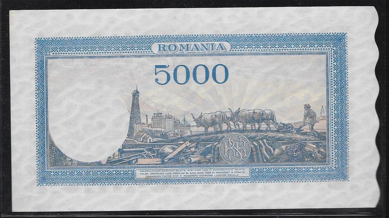 5000 lei 20.12.1945 roumanie "serie i/8" au