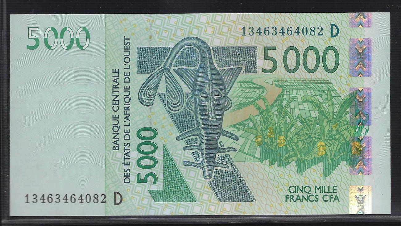 5000 francs (20)13 bceao "d=mali" quasiment gem unc