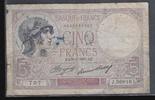 FRANCE 5 Francs VIOLET . -