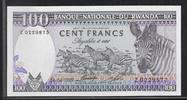 RWANDA 100 Francs Serie: Z . Zebras. Zèbres . -