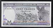 RWANDA 100 Francs Serie: Z . Zebras. Zèbres . -