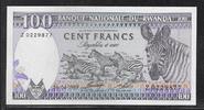 RWANDA 100 Francs Serie: Z . Zebras. Zèbres . -
