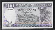 RWANDA 100 Francs Serie: Z . Zebras. Zèbres . -