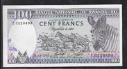 RWANDA 100 Francs Serie: Z . Zebras. Zèbres . -