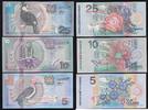 SURINAME 5, 10, 25 Gulden Vogelserie. Série oiseaux . -