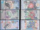 SURINAME 5, 10, 25 Gulden Vogelserie. Série oiseaux . -