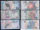 SURINAME 5, 10, 25 Gulden Vogelserie. Série oiseaux . -