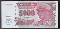 ZAÏRE 5'000 Nouveaux Zaïres Maréchal Mobutu Sese Seko. Série: DA/B . -
