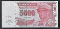 ZAÏRE 5'000 Nouveaux Zaïres Maréchal Mobutu Sese Seko. Série: DA/B . -