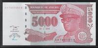 ZAÏRE 5'000 Nouveaux Zaïres Maréchal Mobutu Sese Seko. Série: DA/B . -