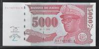 ZAÏRE 5'000 Nouveaux Zaïres Maréchal Mobutu Sese Seko. Série: DA/B . -