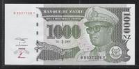ZAÏRE 1000 Nouveaux Zaïres Maréchal Mobutu Sese Seko. Série: B/Y . -