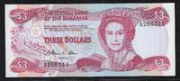 BAHAMAS 3 Dollars Reine Élisabeth II. Série: A . -