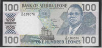 SIERRA LEONE. 100 Leones Président Joseph Saidu Momoh. Serie: D/15 . -