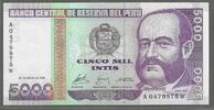 PERÚ/PÉROU. 5000 Intis. 28/06/1988. Serie: A/W . Fast NEU. I-. 20.88 元 含税 ＋  308.97 元 运费