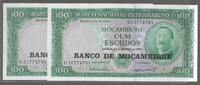 MOÇAMBIQUE. 100 Escudos. Serie: C . Fortlaufende Nummer . numéros consécutifs . -