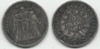 France 5 francs Hercule. K= Bordeaux. Schwarze Patina. Patine noire . -