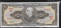 BRESIL 5 Cruzeiros "LOT de 5 EXEMPLAIRES" -
