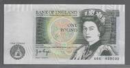 GRANDE BRETAGNE 1 Pound Reine Élisabeth II .Série A66 1ère Série . -
