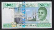 ETATS de l'AFRIQUE CENTRALE 5000 Francs "U=CAMEROUN" -