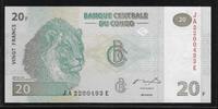 République Populaire du Congo 20 Francs Série JA.......E . -