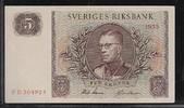 SUÈDE 5 Kronor "Roi Gustave VI Adolphe. Série FD" -