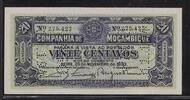 MOÇAMBIQUE 20 Centavos *PAGO 5.11.1942* (droite et gauche,rechts und links)en-in Perforation -