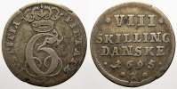 Dänemark 8 Skilling 1695 Christian V. 1670-1699. Sehr schön 418.73 元 含税 ＋  209.37 元 运费