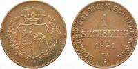 Schleswig-Holstein, Königliche Linie Cu 1 Sechsling Unter Statthalterschaft 1848-1851. -