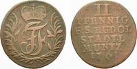 Schwarzburg-Rudolstadt Cu 2 Pfennig Johann Friedrich 1744-1767. -