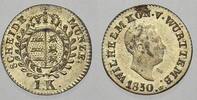 Württemberg 1 Kreuzer Wilhelm I. 1816-1864. -