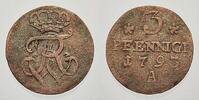 Brandenburg-Preußen 3 Pfennige 1797 A Friedrich Wilhelm II. 1786-1797. S... 150.61 元 含税 ＋  209.18 元 运费