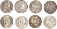 Preussen 4 x 2 Mark Wilhelm II. 1888-1918. -